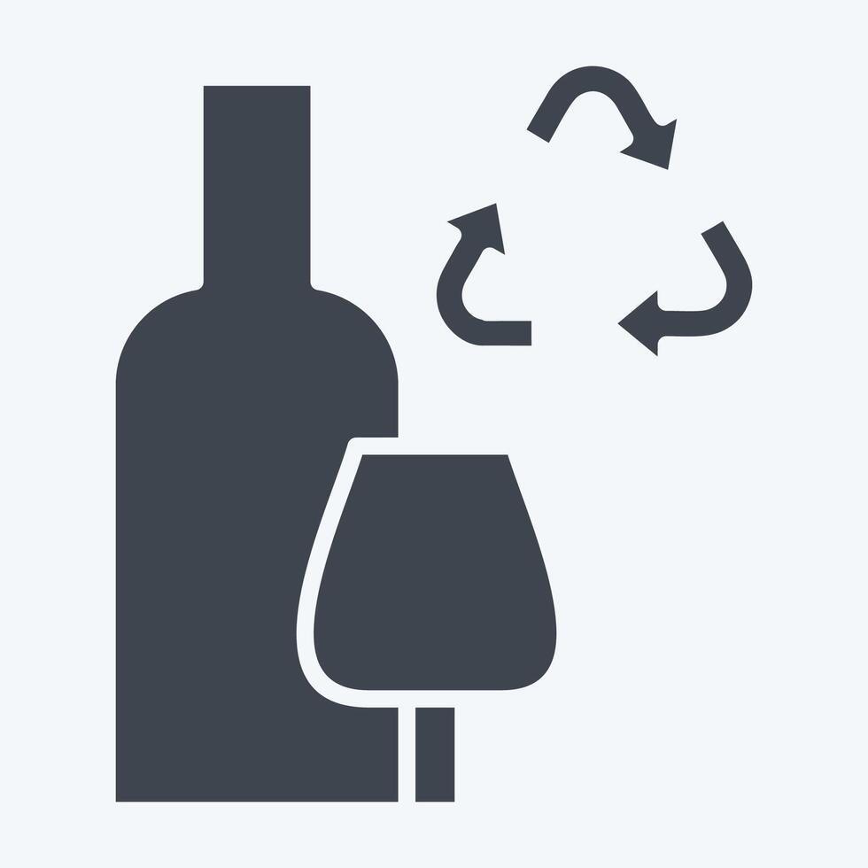 Icon Glass Recycling. related to Recycling symbol. glyph style. simple design illustration vector