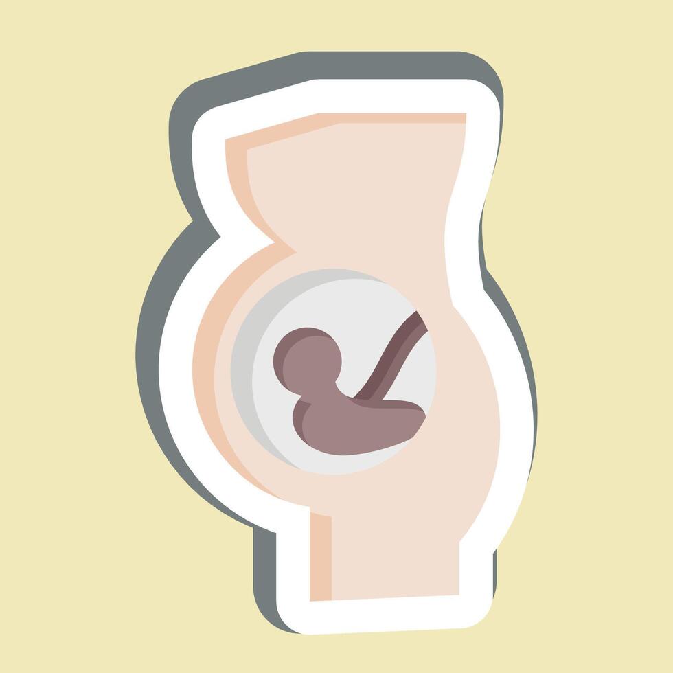 Sticker Pregnancy. related to Medical Specialties symbol. simple design illustration vector