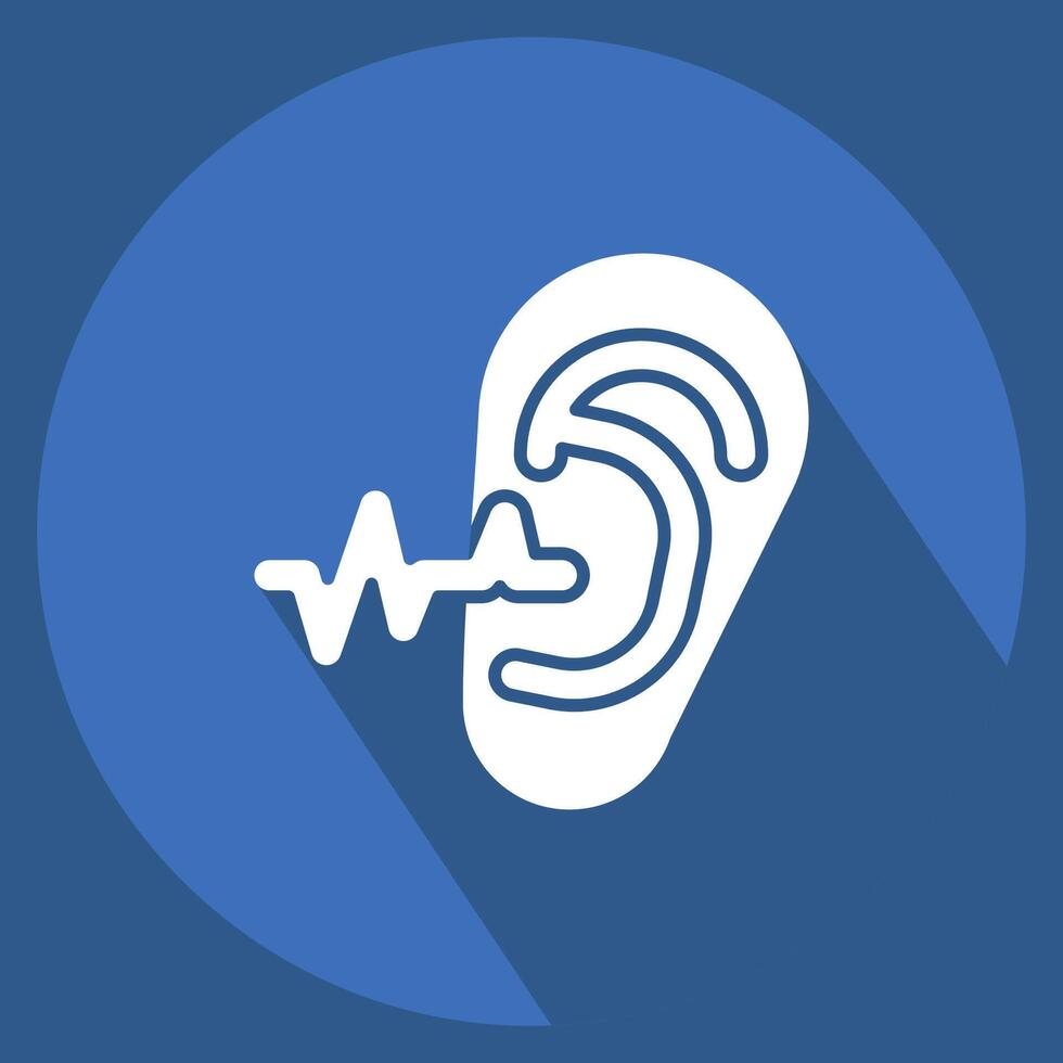 Icon Ear Examination. related to Medical Specialties symbol. long shadow style. simple design illustration vector