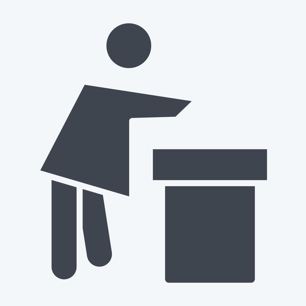 Icon Recycling Center. related to Recycling symbol. glyph style. simple design illustration vector