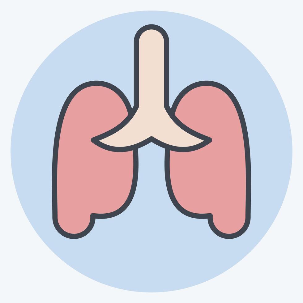 Icon Pulmonology. related to Medical Specialties symbol. color mate style. simple design illustration vector