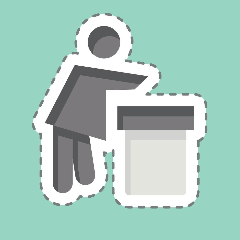 Sticker line cut Recycling Center. related to Recycling symbol. simple design illustration vector