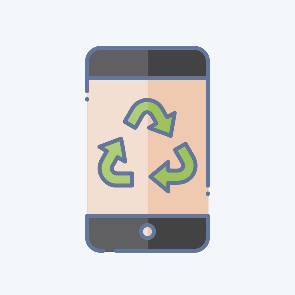 Icon Electronics Recycling. related to Recycling symbol. doodle style. simple design illustration vector