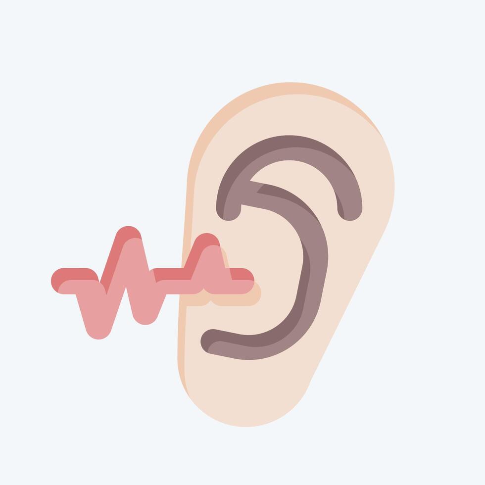 Icon Ear Examination. related to Medical Specialties symbol. flat style. simple design illustration vector