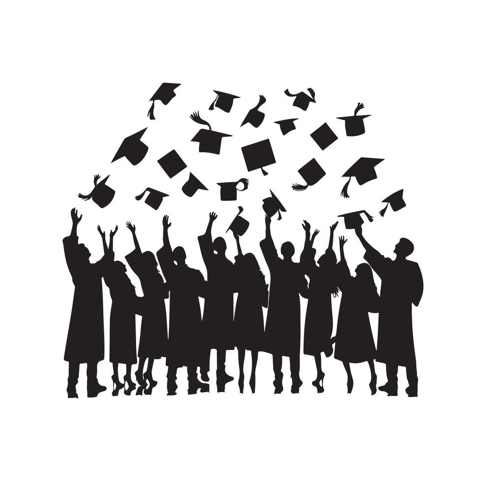 Graduate students celebration collection set in different pose vector