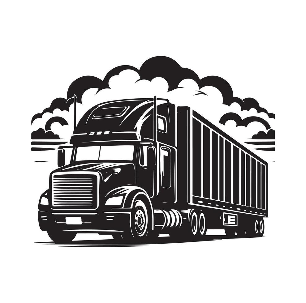 Truck icon illustration SILHOUETTE vector