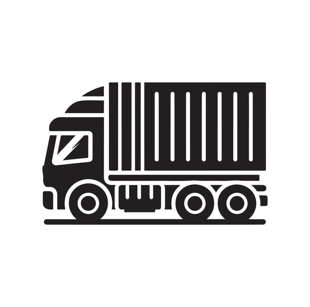 Truck icon illustration SILHOUETTE vector