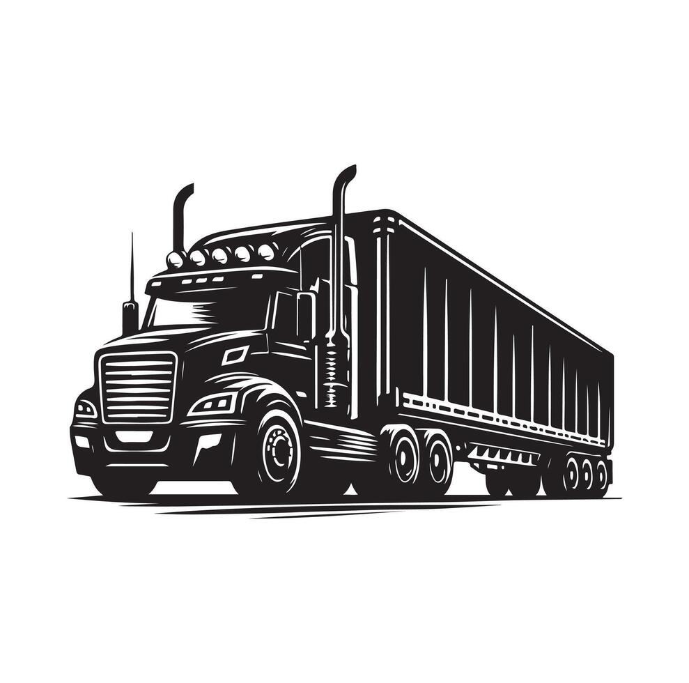 Truck icon illustration SILHOUETTE vector