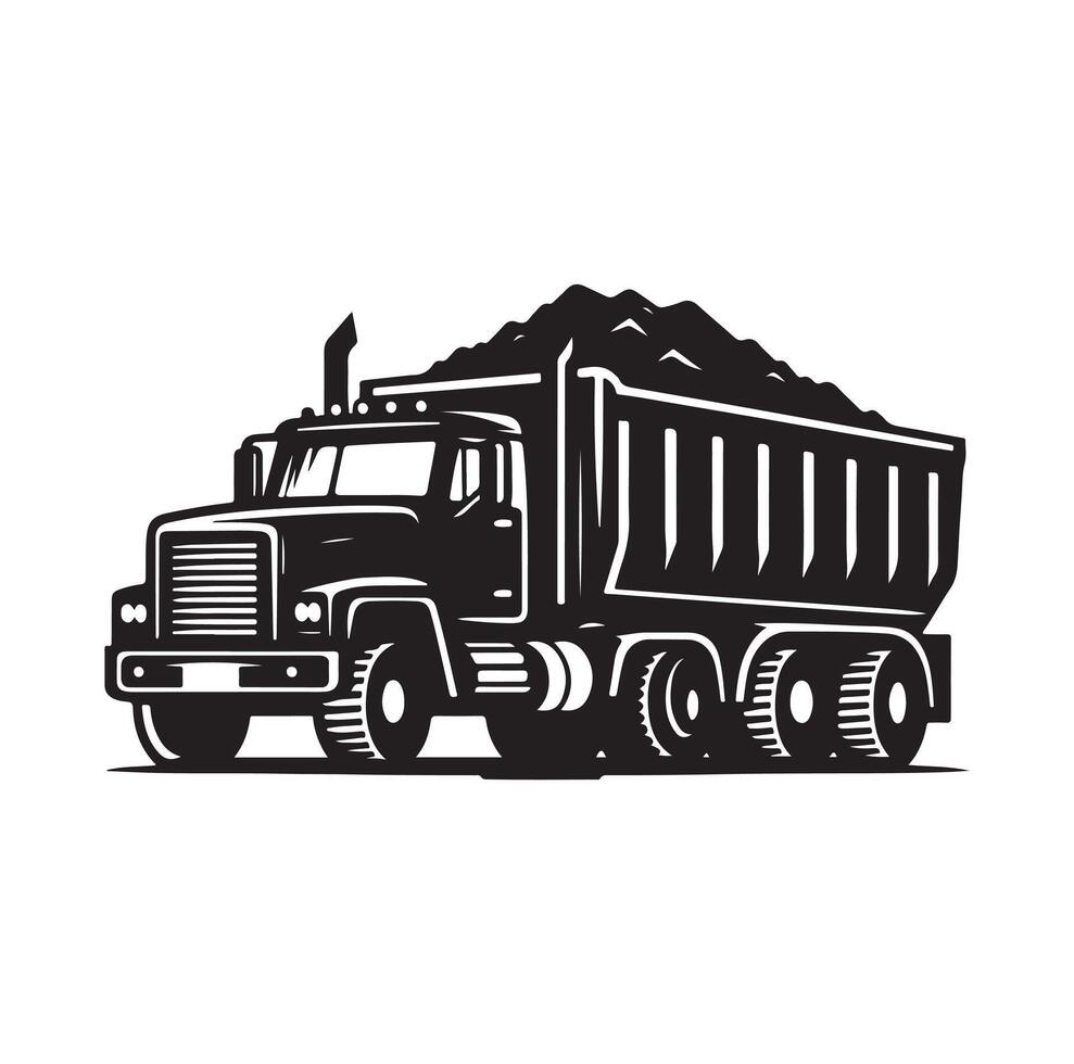 Truck icon illustration SILHOUETTE vector