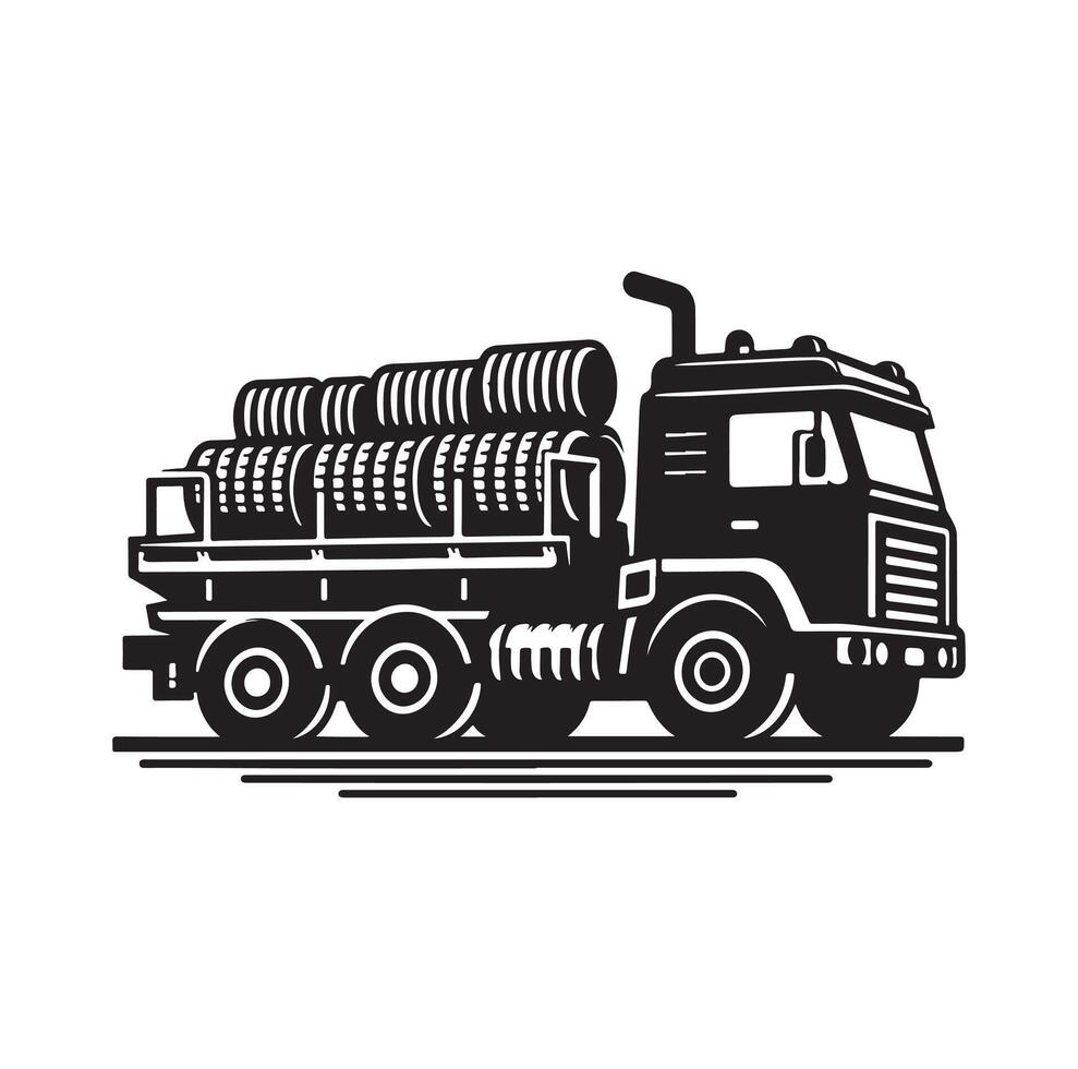 Truck icon illustration SILHOUETTE vector