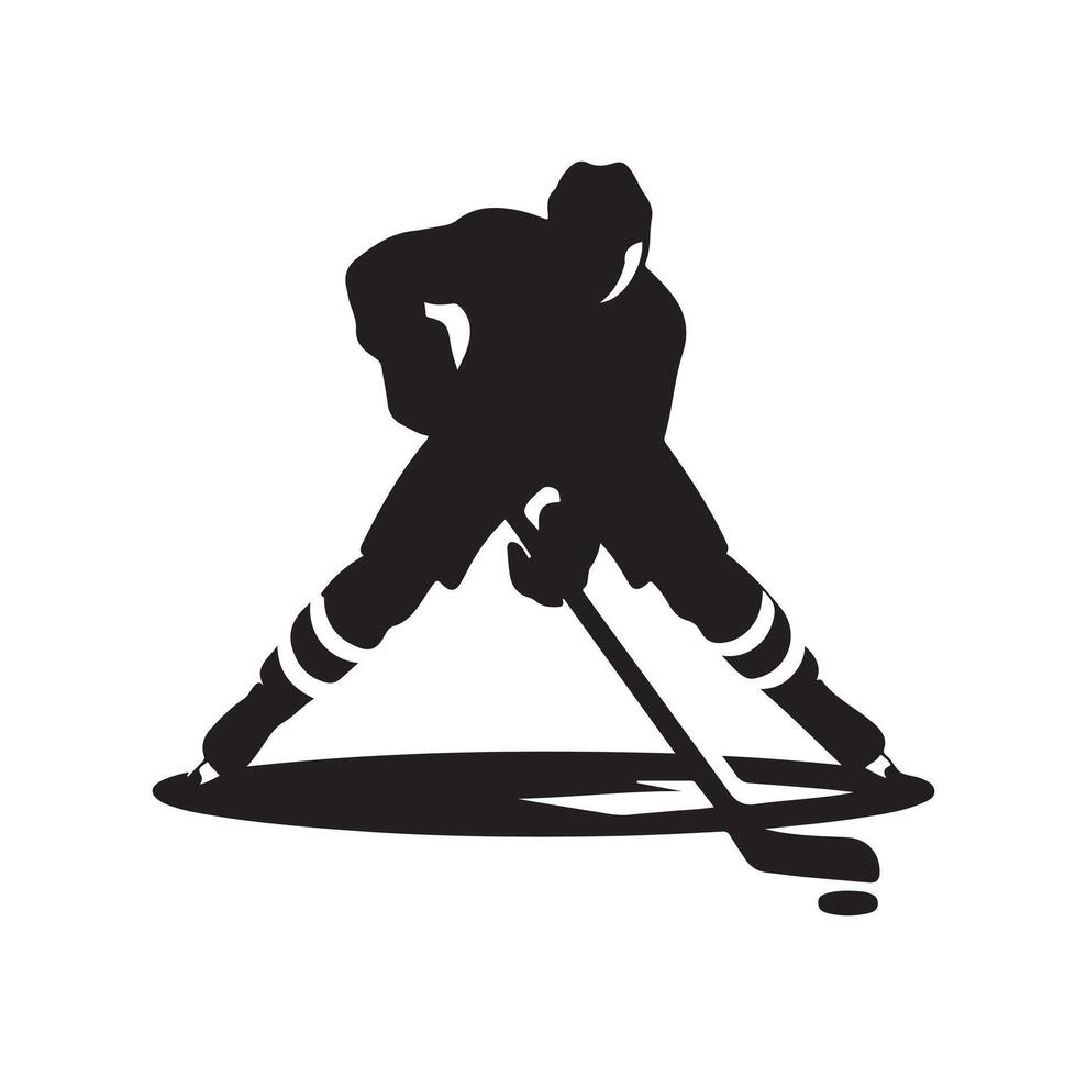 ice hockey player silhouettes icon logo illustration vector