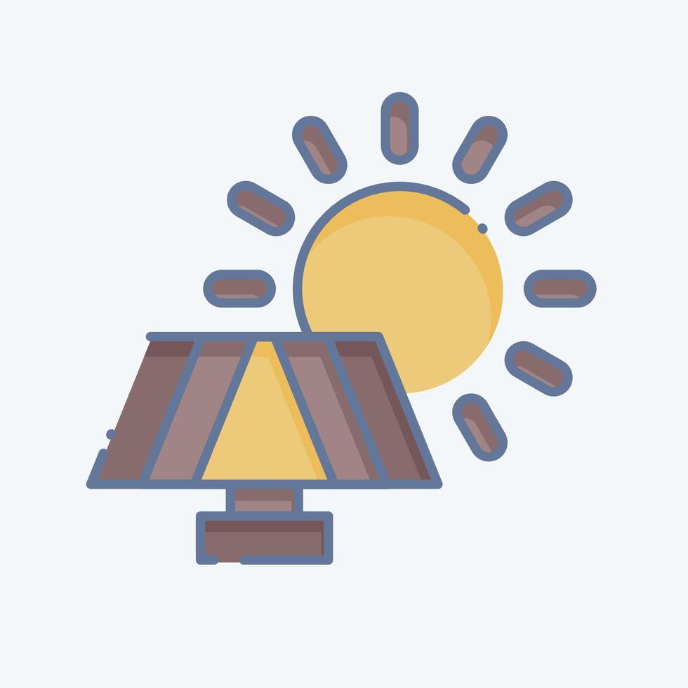 Icon Solar Panel. related to Recycling symbol. doodle style. simple design illustration vector