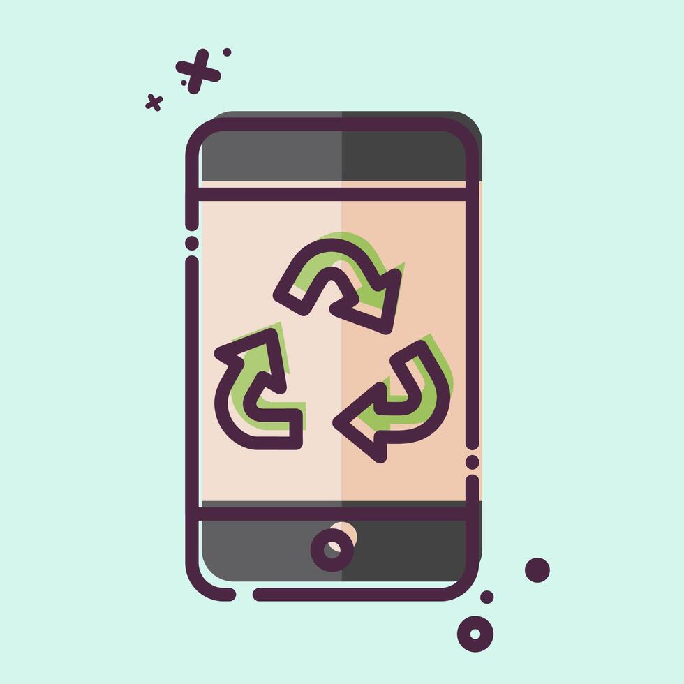 Icon Electronics Recycling. related to Recycling symbol. MBE style. simple design illustration vector