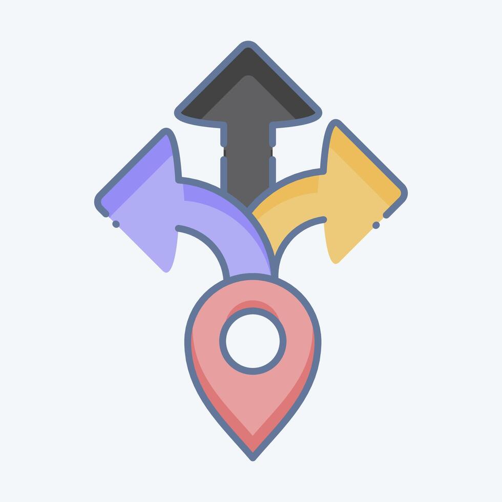 Icon Direction. related to Navigation symbol. doodle style. simple design illustration vector