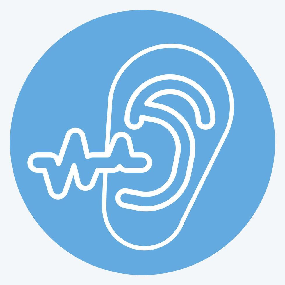 Icon Ear Examination. related to Medical Specialties symbol. blue eyes style. simple design illustration vector