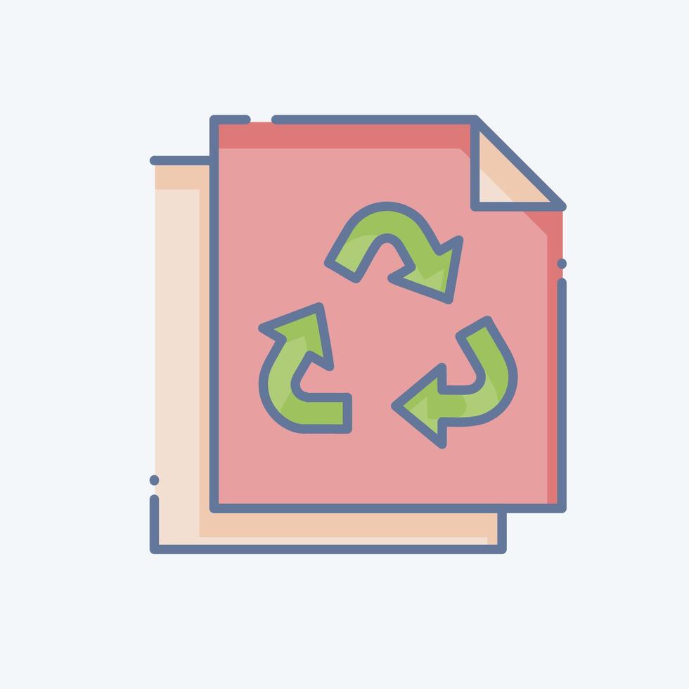 Icon Paper Recycling. related to Recycling symbol. doodle style. simple design illustration vector