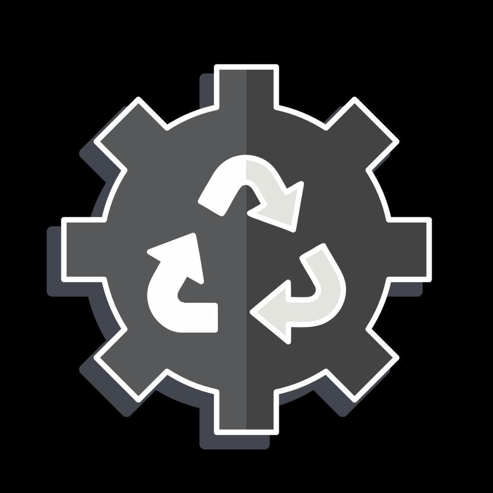 Icon Sustainable Technology. related to Recycling symbol. glossy style. simple design illustration vector
