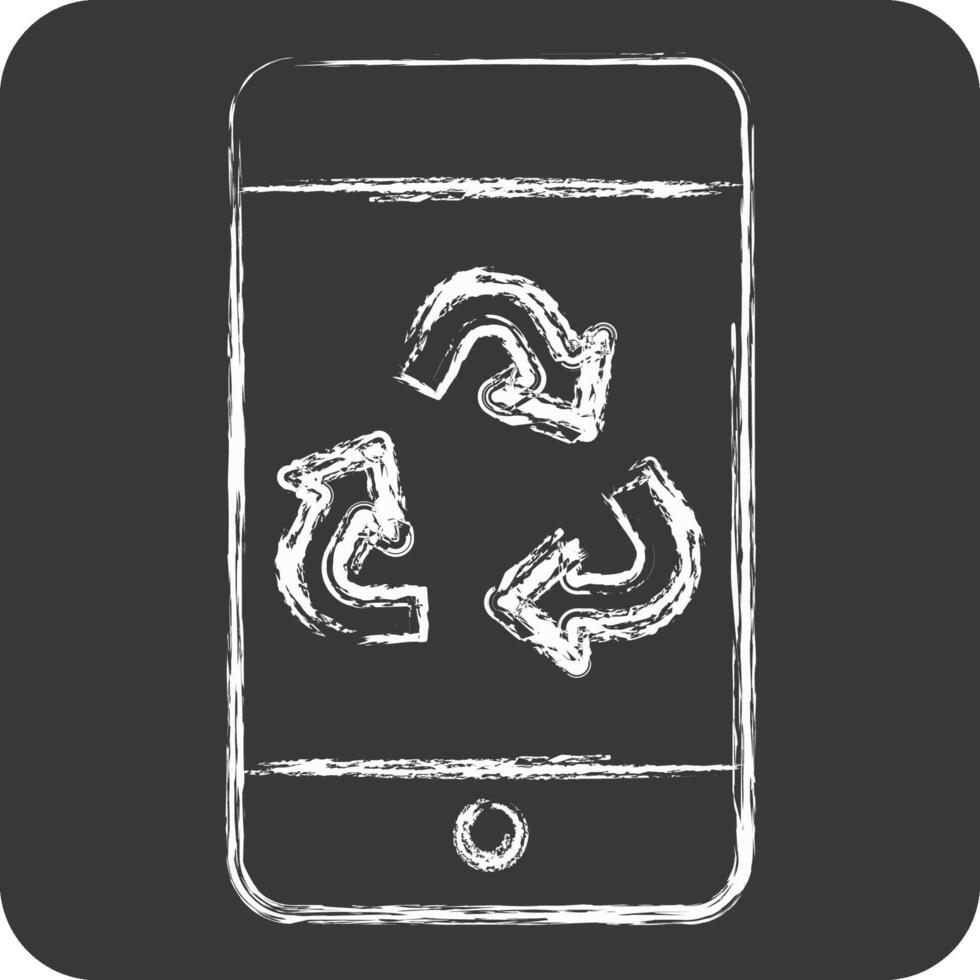Icon Electronics Recycling. related to Recycling symbol. chalk Style. simple design illustration vector