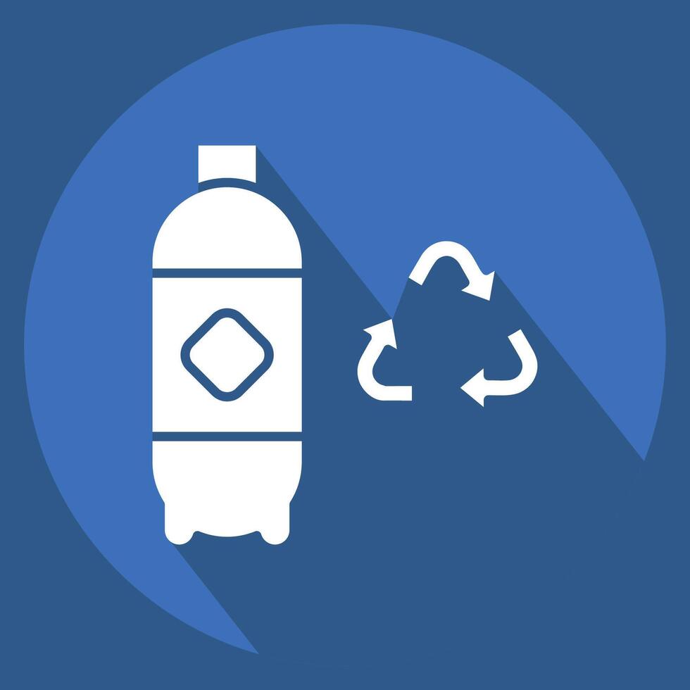 Icon Plastic Recycling. related to Recycling symbol. long shadow style. simple design illustration vector