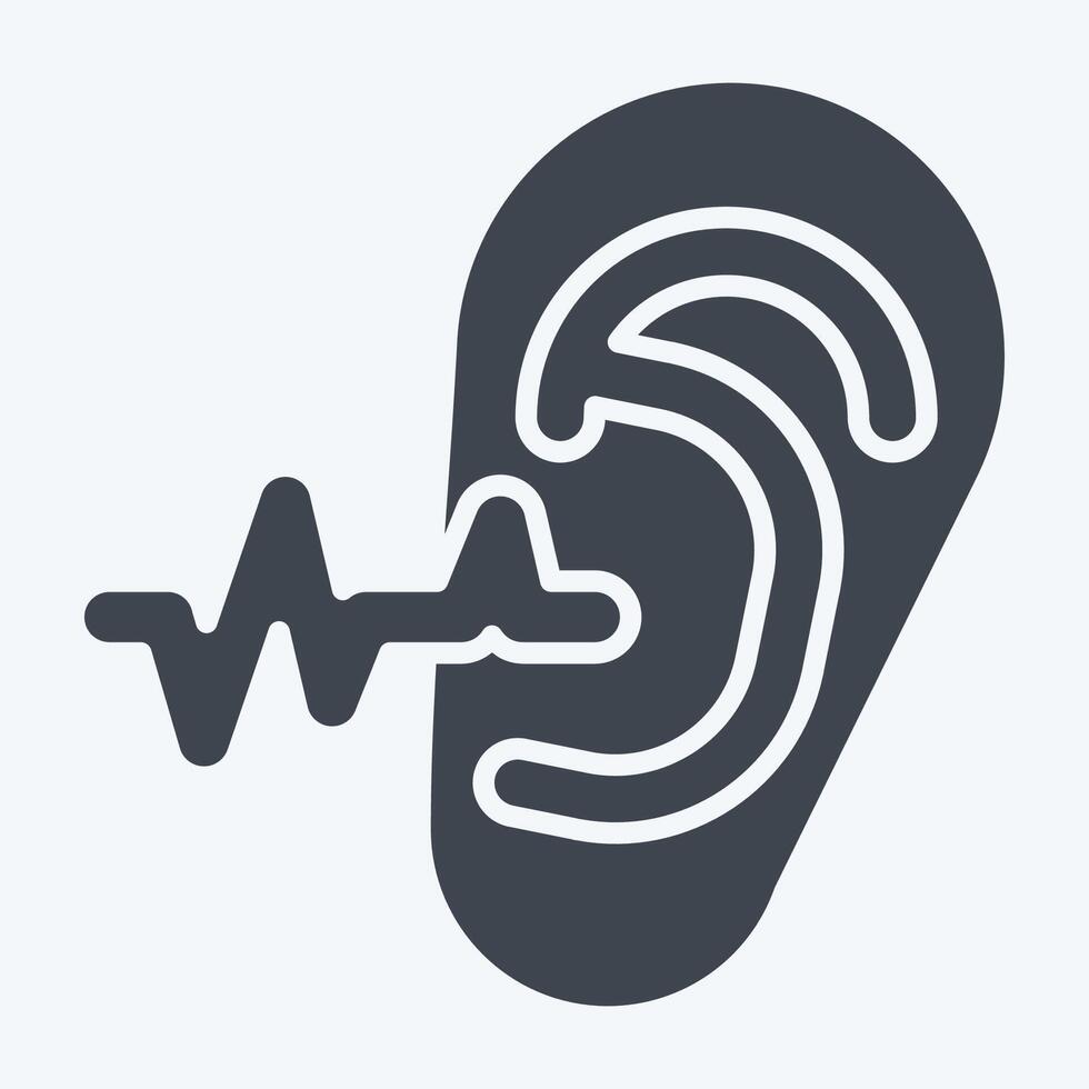Icon Ear Examination. related to Medical Specialties symbol. glyph style. simple design illustration vector