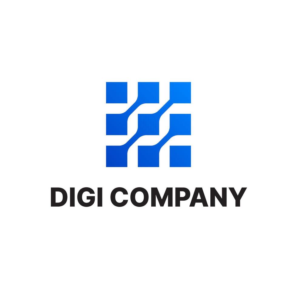 Data Digital Dot Pixel Connection Logo vector
