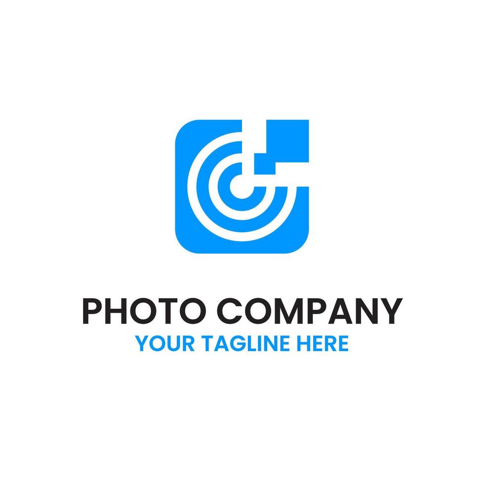 digital cámara lente píxel logo vector
