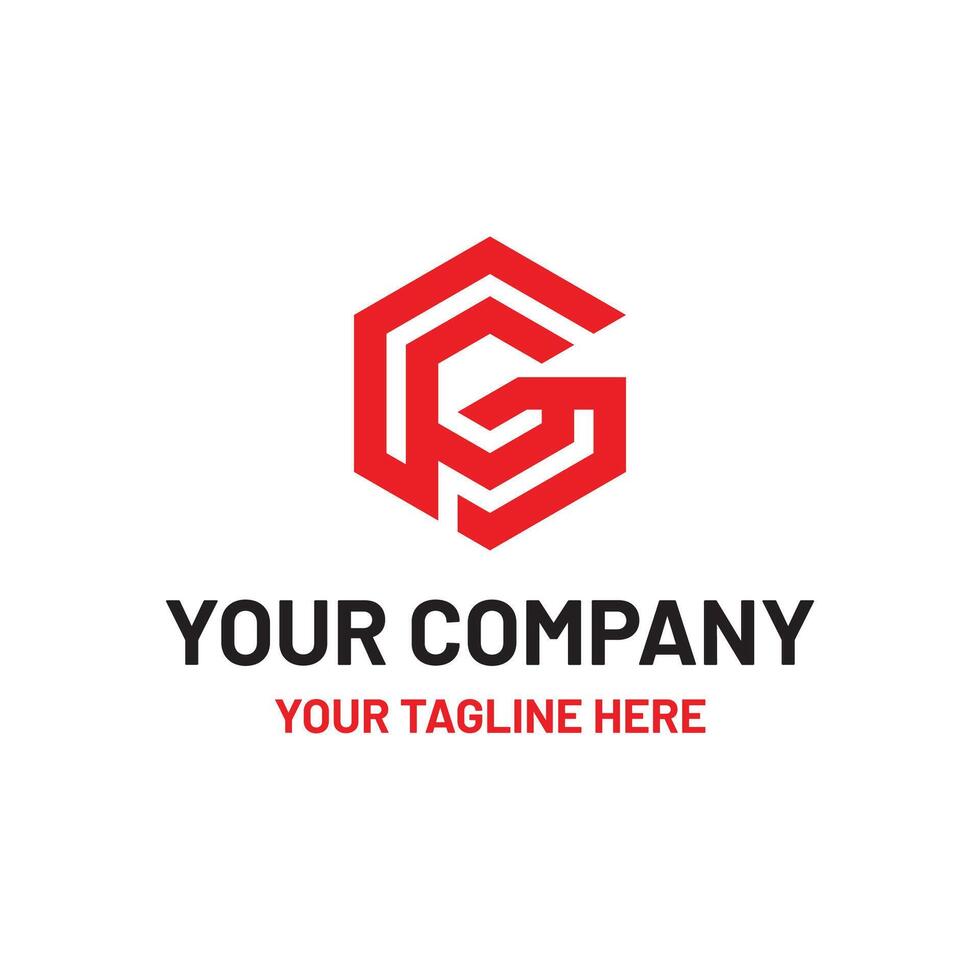 G P Letter Monogram Initial Hexagon Logo vector