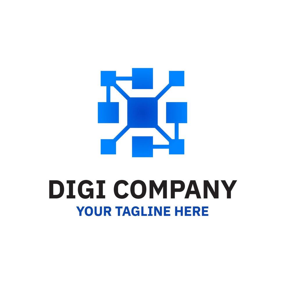 Data Digital Dot Pixel Connection Logo vector