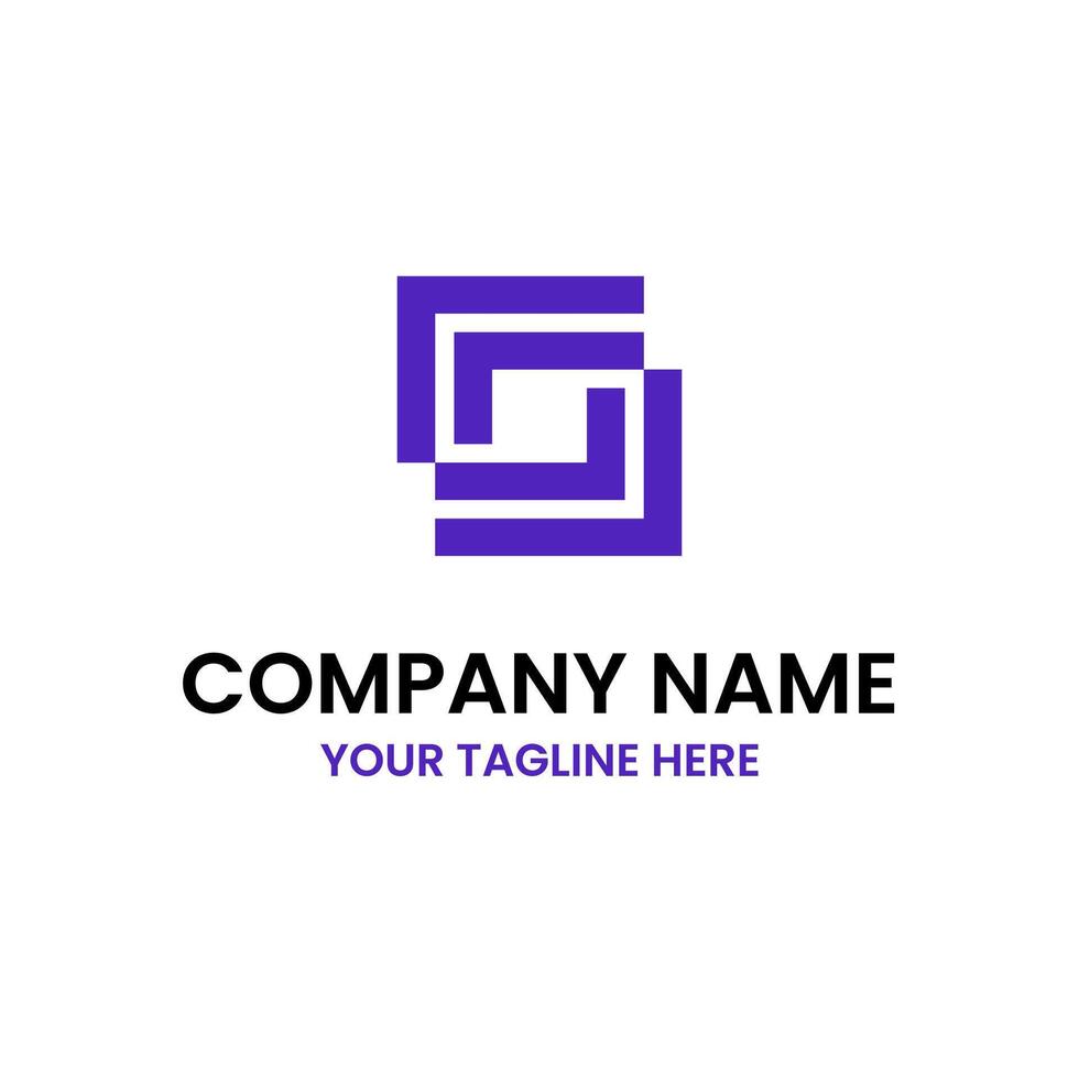 S Letter Square Frame Connection Logo vector