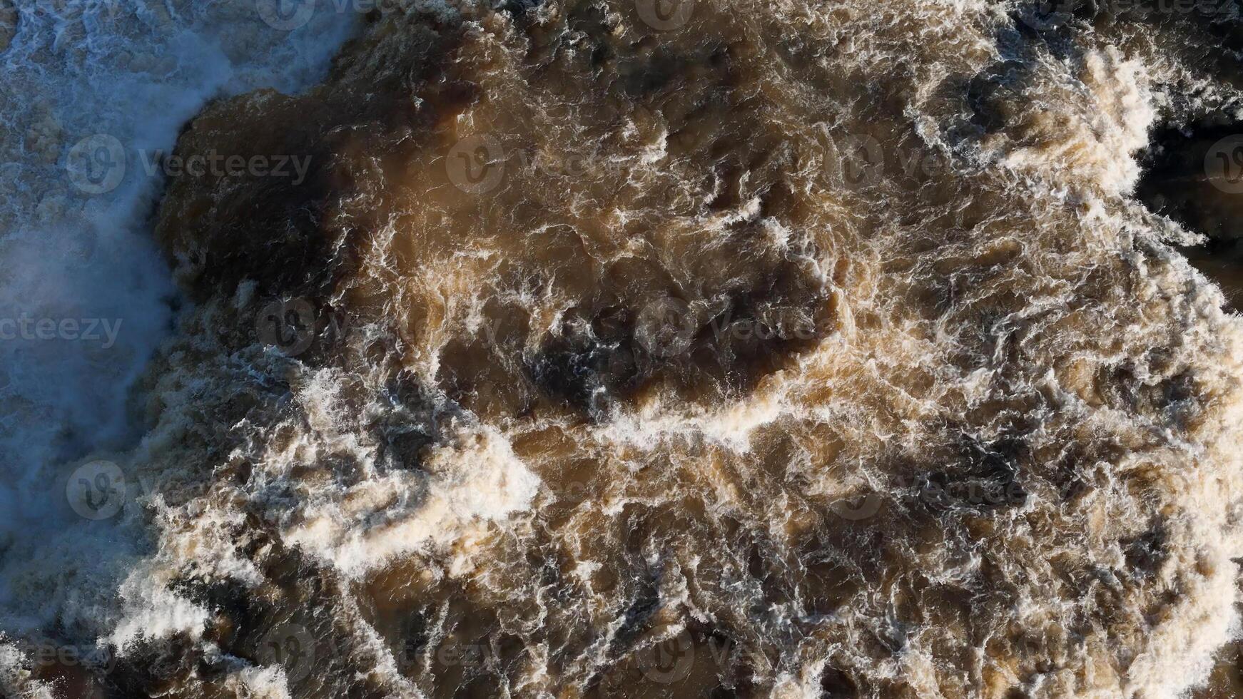 waterfall in river in top view photo
