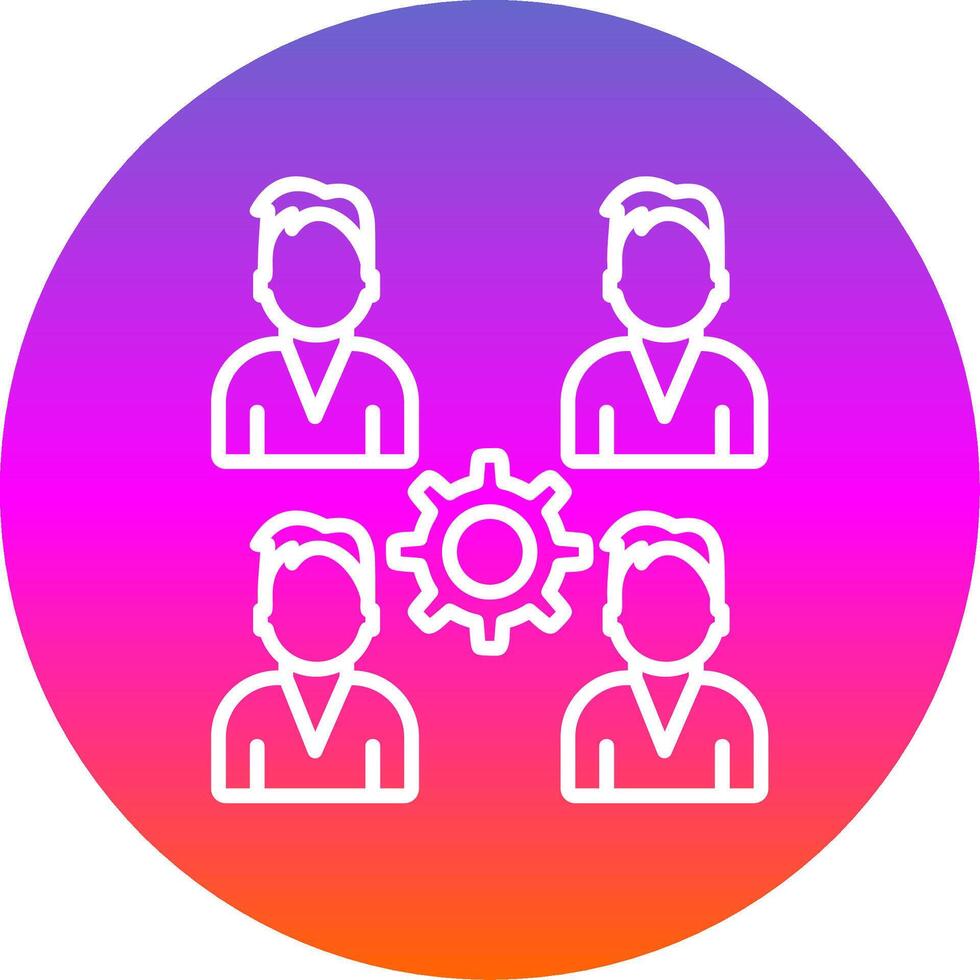 Pro grupo equipo línea degradado circulo icono vector