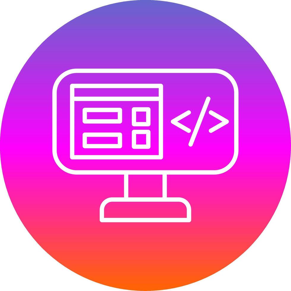 Program Coding Line Gradient Circle Icon vector