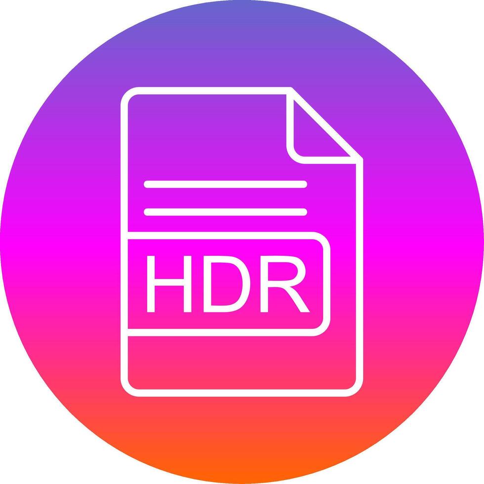 HDR File Format Line Gradient Circle Icon vector