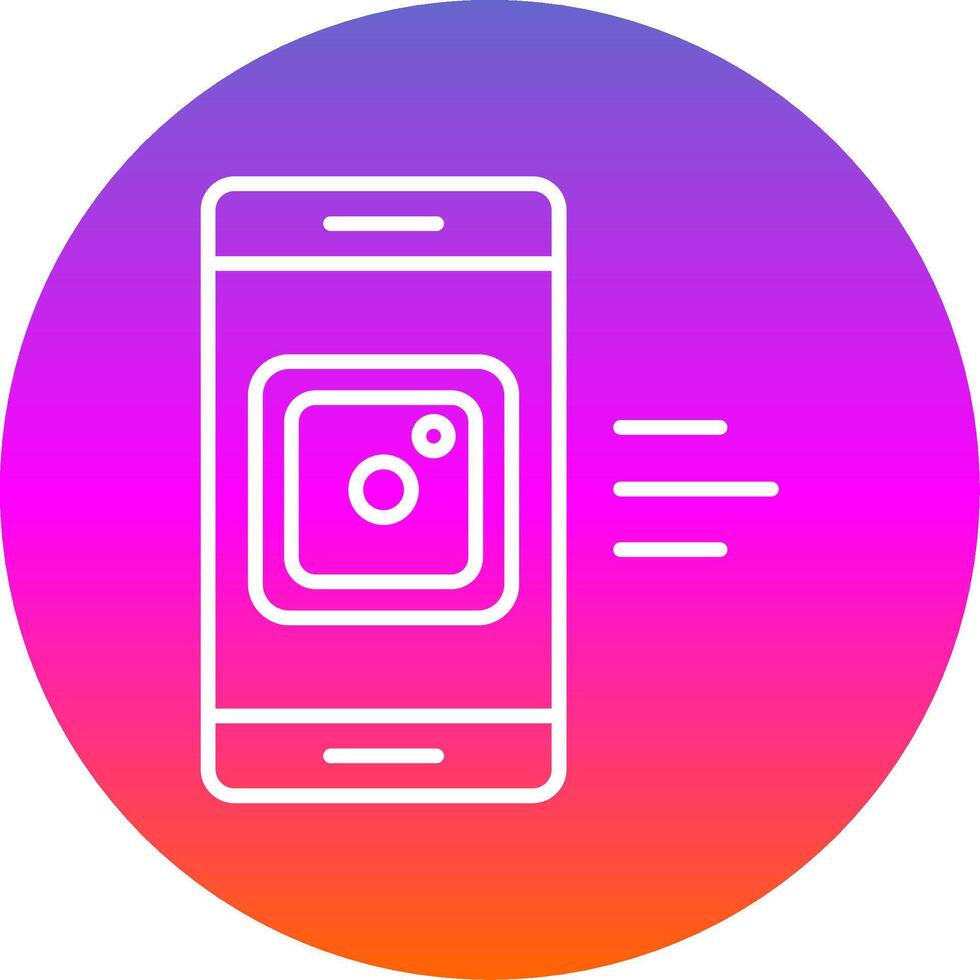 Mobile App Line Gradient Circle Icon vector