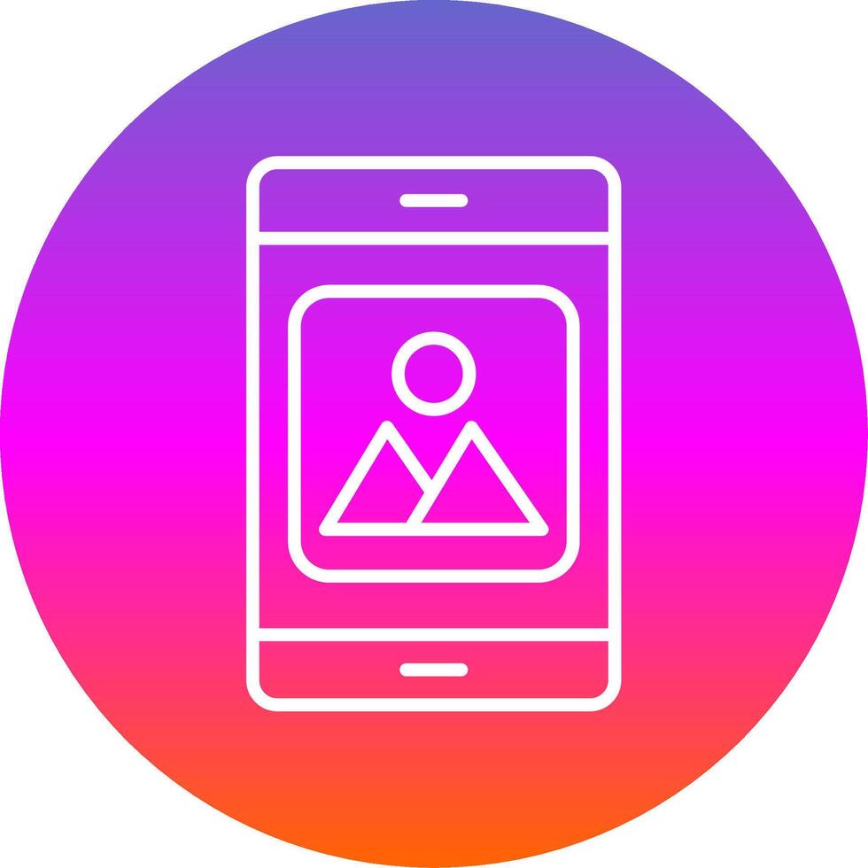 Mobile Application Line Gradient Circle Icon vector