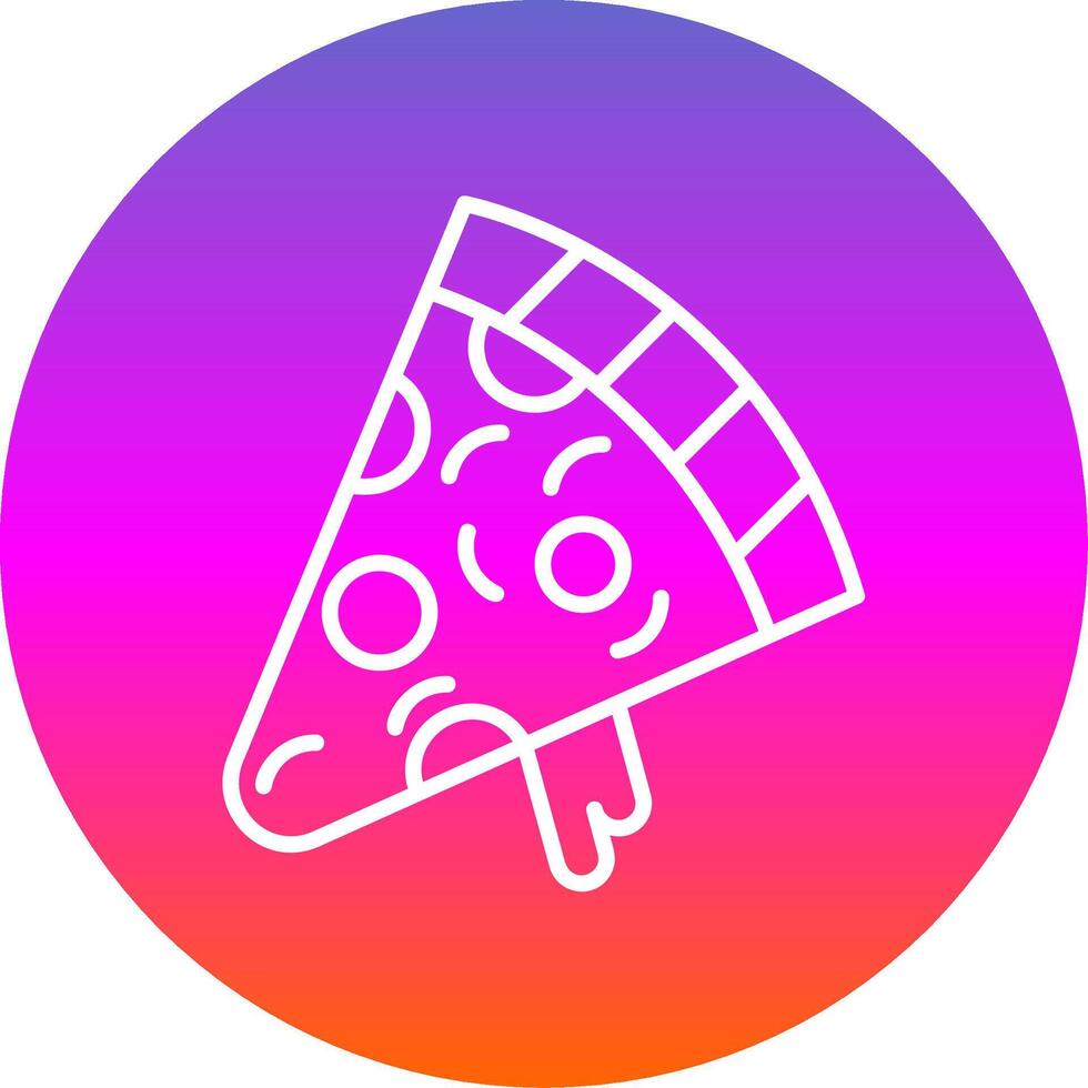 Pizza Slice Line Gradient Circle Icon vector