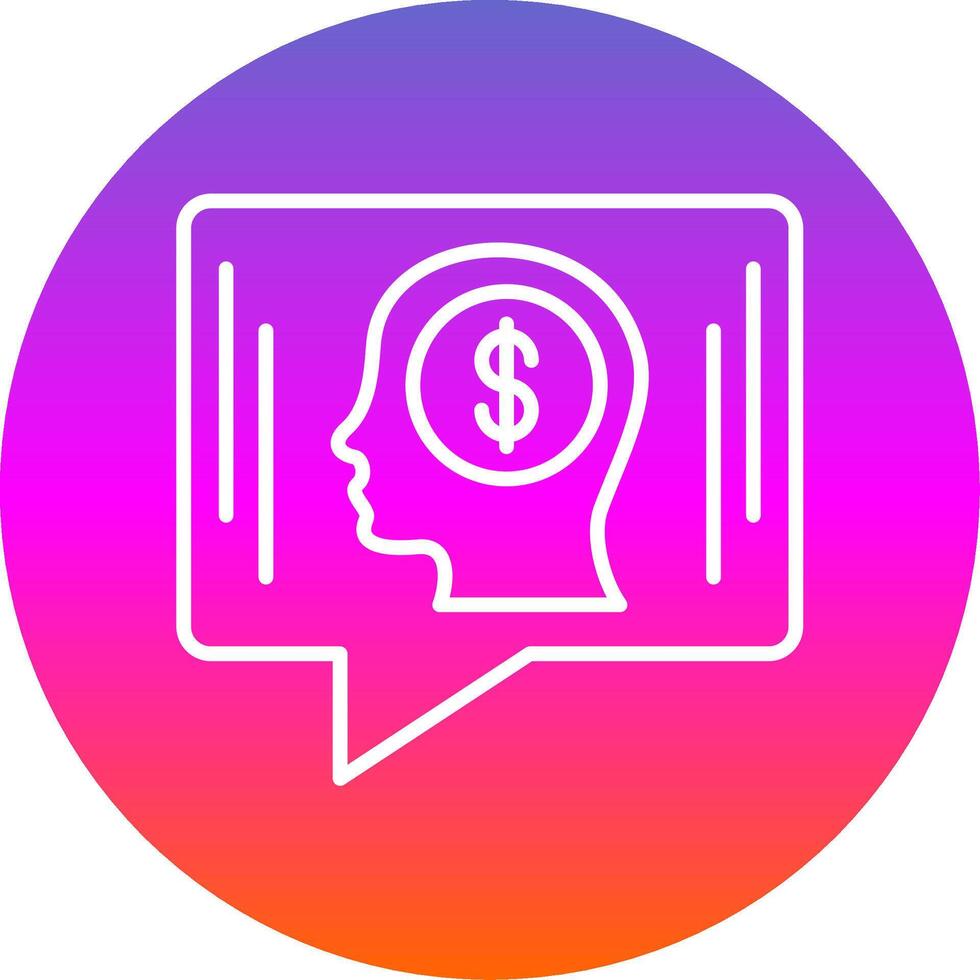 Money Idea Chat Line Gradient Circle Icon vector