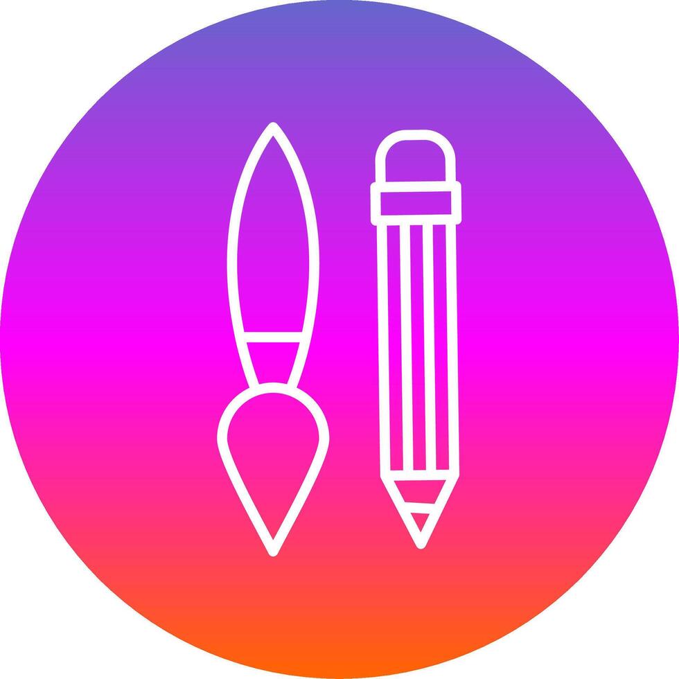 Writing Tool Line Gradient Circle Icon vector