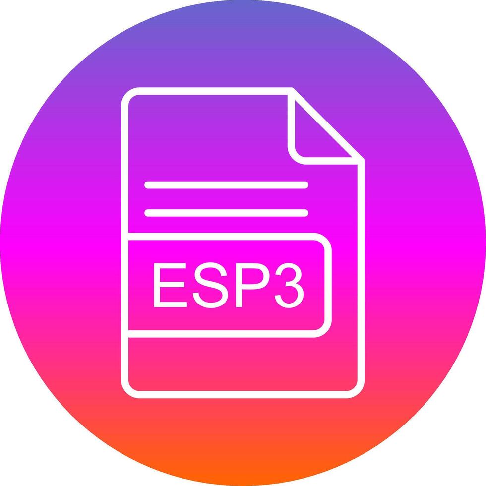 esp3 archivo formato línea degradado circulo icono vector