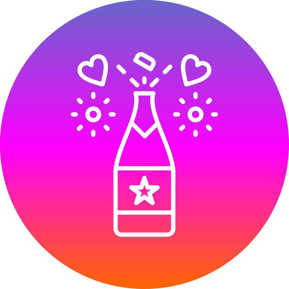 Champagne Line Gradient Circle Icon vector