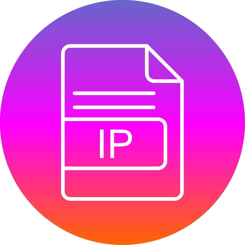 IP File Format Line Gradient Circle Icon vector