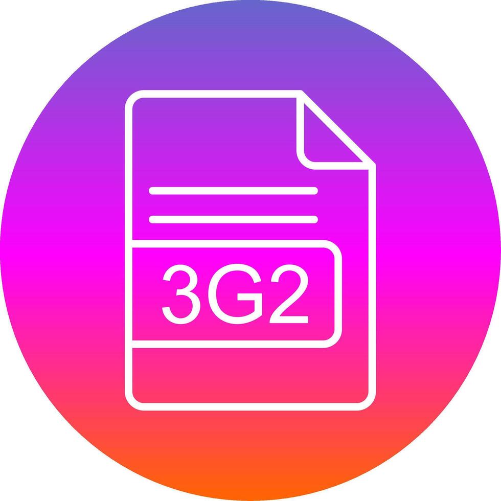 3g2 archivo formato línea degradado circulo icono vector