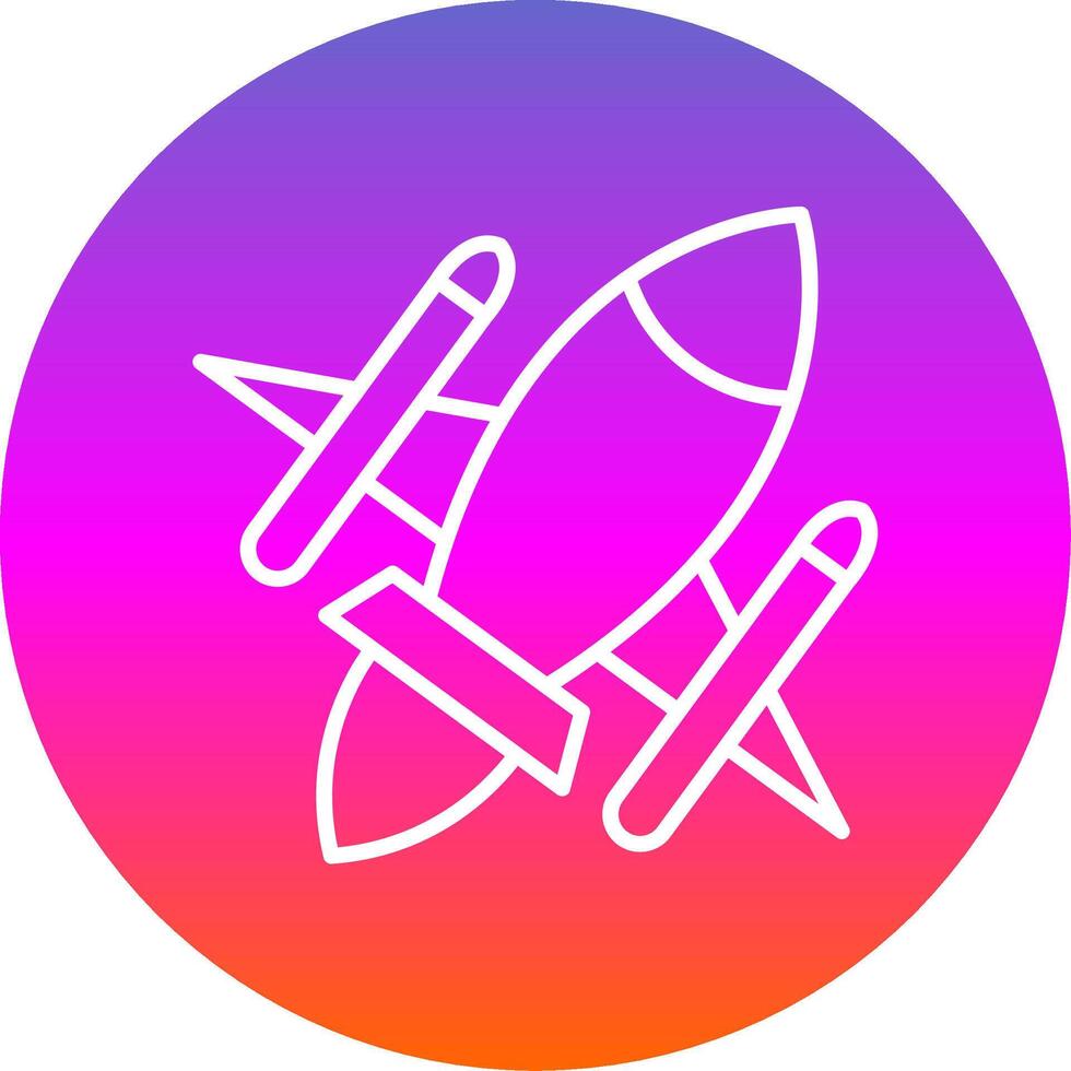 Rocket Ship Line Gradient Circle Icon vector