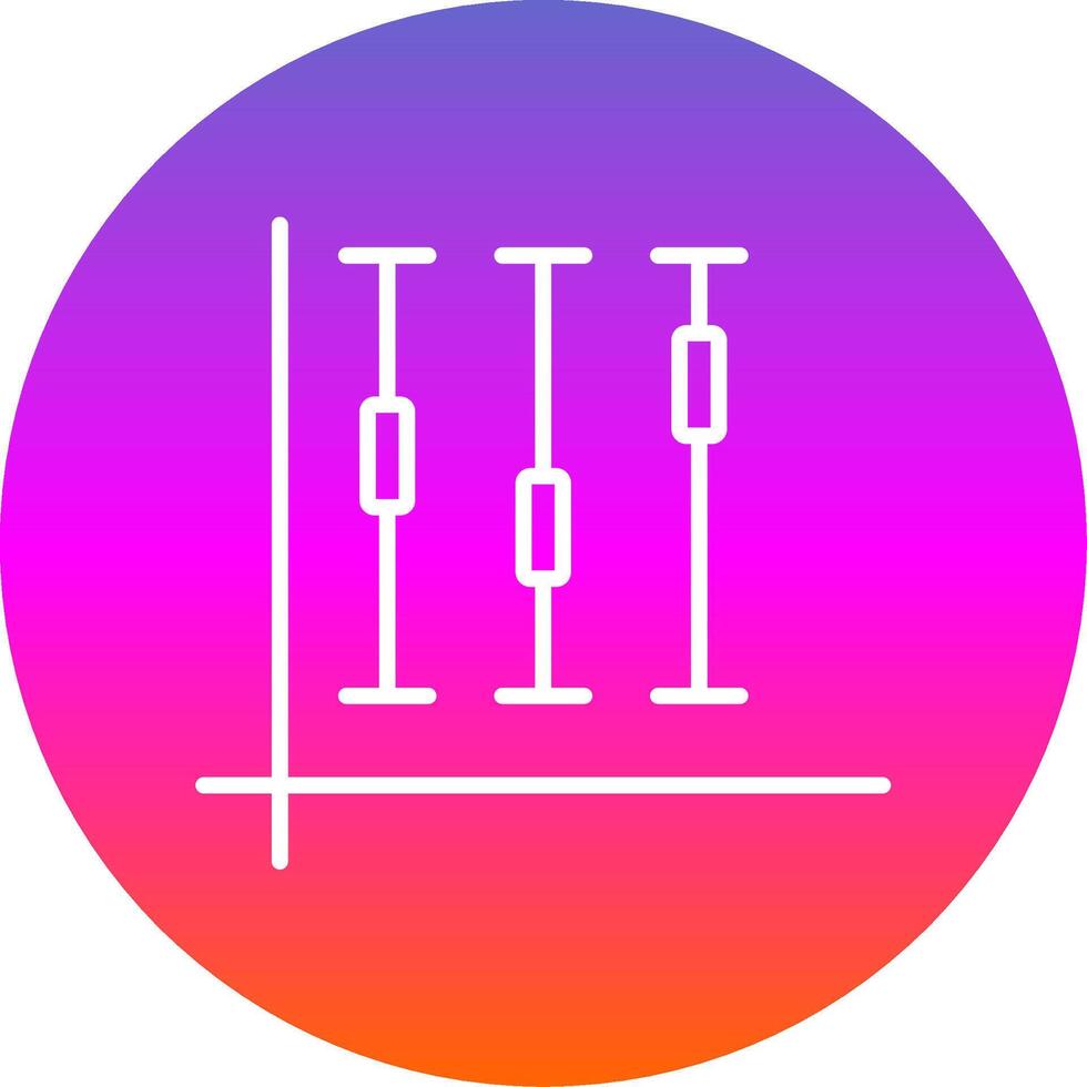 Box Plot Line Gradient Circle Icon vector