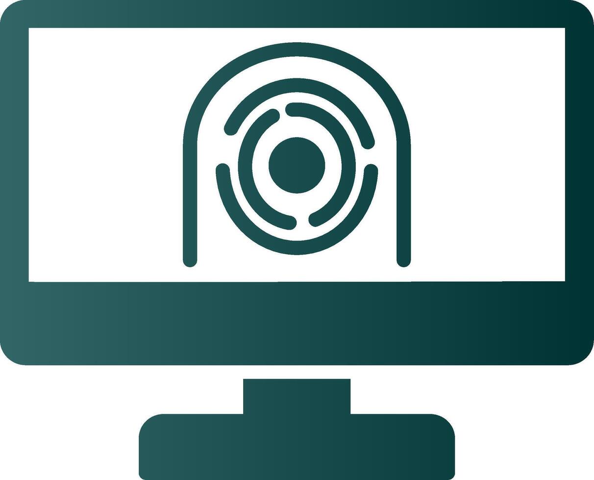 Security Computer Faceprint Glyph Gradient Icon vector