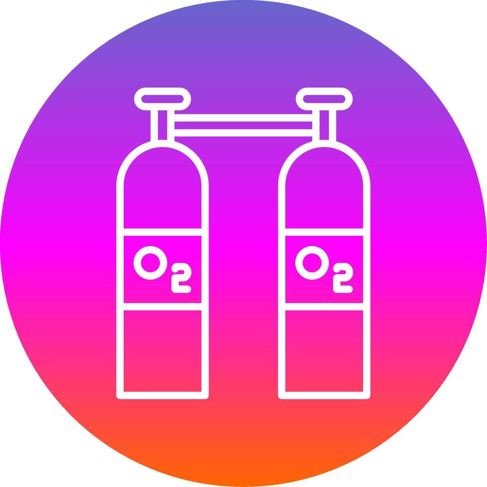 Oxygen Line Gradient Circle Icon vector
