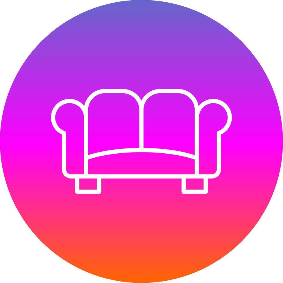 Sofa Line Gradient Circle Icon vector