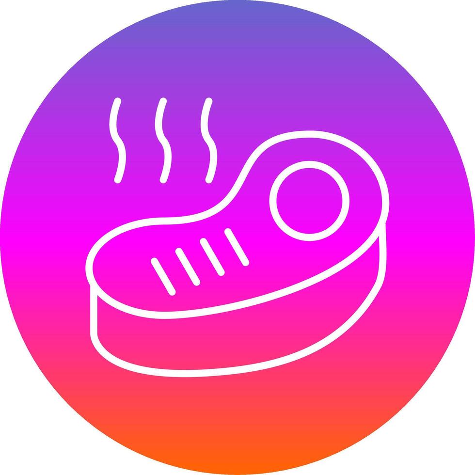 Steak Line Gradient Circle Icon vector