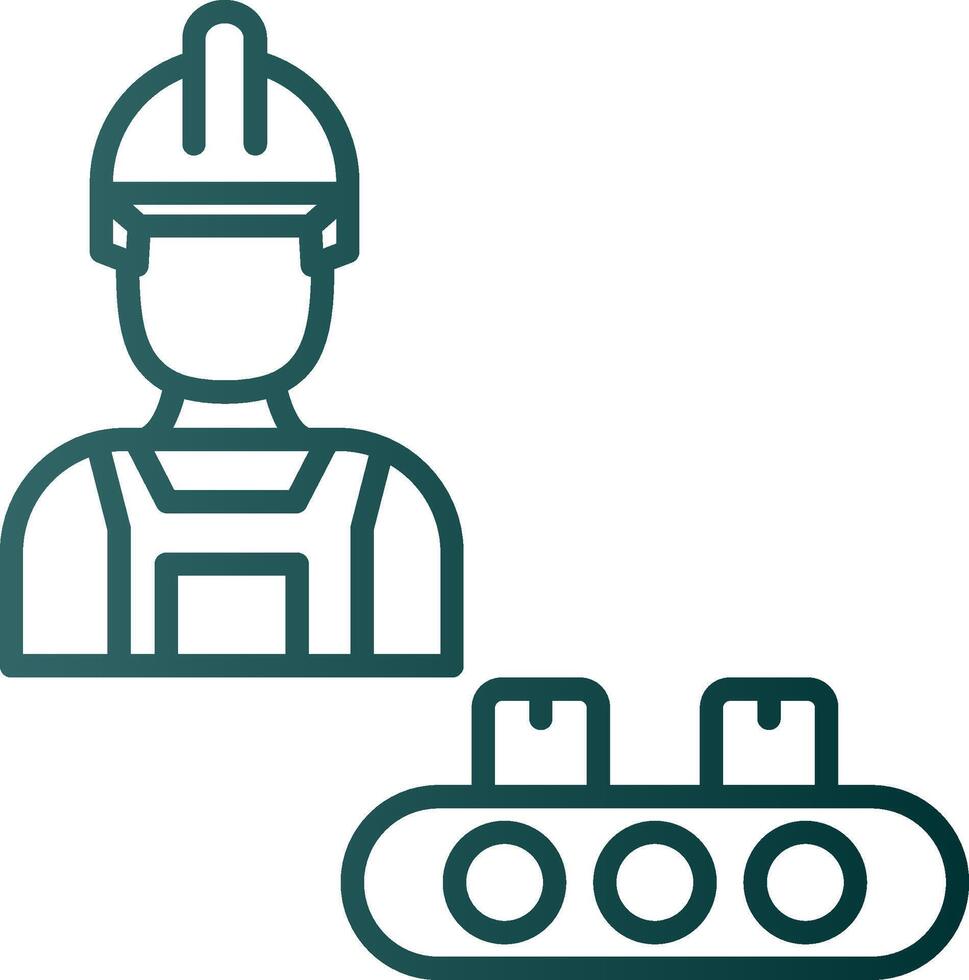 industrial trabajador línea degradado icono vector