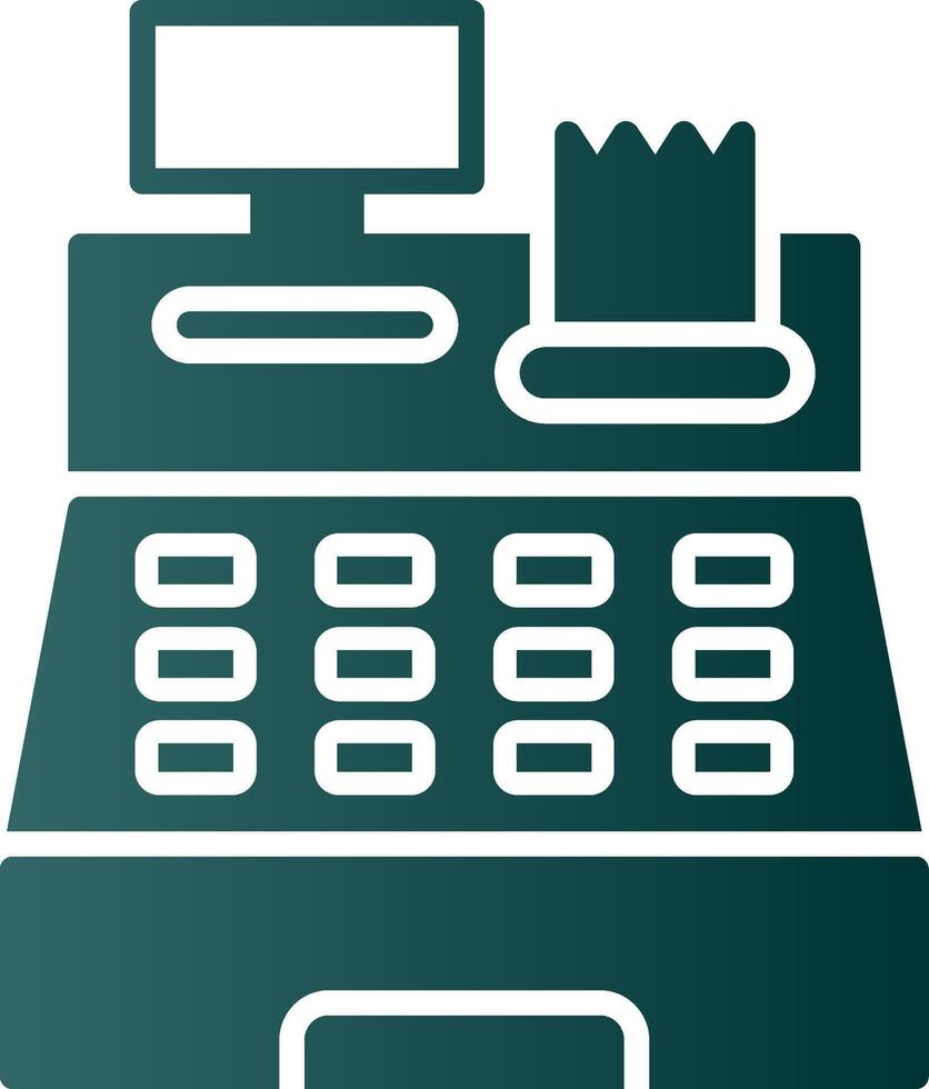 Cash Register Glyph Gradient Icon vector